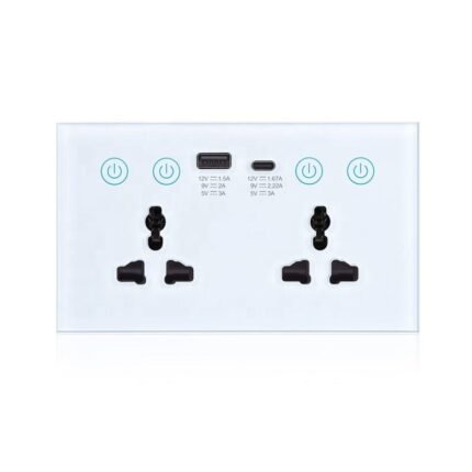 Universal Dual Wall Socket with USB Type-C